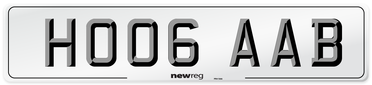 HO06 AAB Number Plate from New Reg